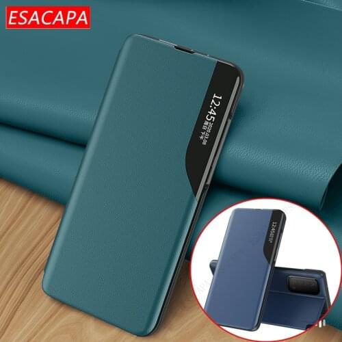 Luxury Smart View Window Magnetic Phone Case For Huawei P Smart 2021 Z Flip Soft Leather Stand Shockproof Case For P Smart 2020