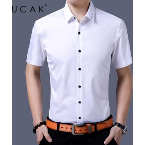 UCAK Brand Summer Classic Soft Shirts Men Clothing New Fashion Style Streetwear Casual Solid Color Shirt Clothes Homme U6232