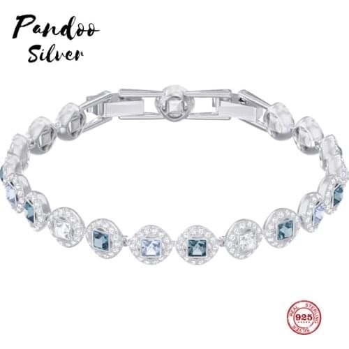 PANDOO Fashion Charm Pure 925 Silver Original 1:1 Copy, Simple Low-key Gorgeous Wild Bracelet Female Luxury Jewelry Gifts