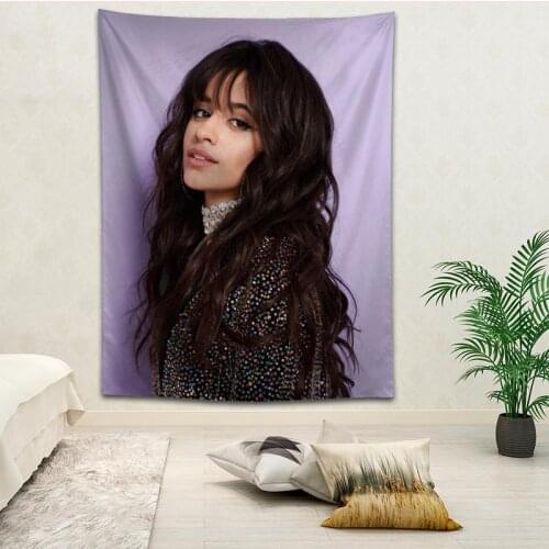 Custom Camila Cabello printed Background cloth wall covering room bedside cloth modern large painting Nordic fabric tapestry