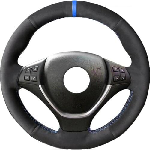 Alcantara Material Suede Leather Car Steering Wheel Cover for BMW E70 X5 2008-2013 E71 X6 2008-2014 Interior Accessories