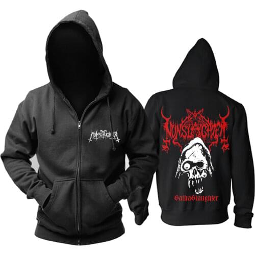 8 designs Zipper Sweatshirt Nice soft and warm Wizard Nunslaughter Rock black hoodies punk death metal sudadera demon fleece
