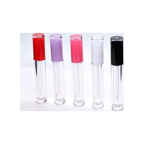 10/30/50 PCS 5ML ABS Lip Gloss Tube Empty Plastic Lip Balm Tubes With White Cap Cylinder Small Lip Stick Samples
