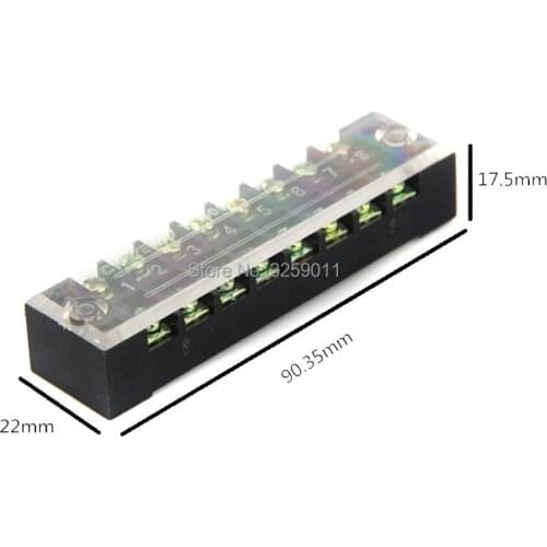 10PCS TB-1508 TB15A8P Suyep 8 Positions Dual Rows 600V 15 A Wire Barrier Block Terminal Strip copper
