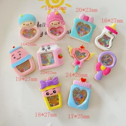 10Pcs Magic Wand Cartoon Resin Cabochon Flatbacks Colorful Crystal Beads Filler Decor DIY Jewelry Accessories Scrapbooking Craft