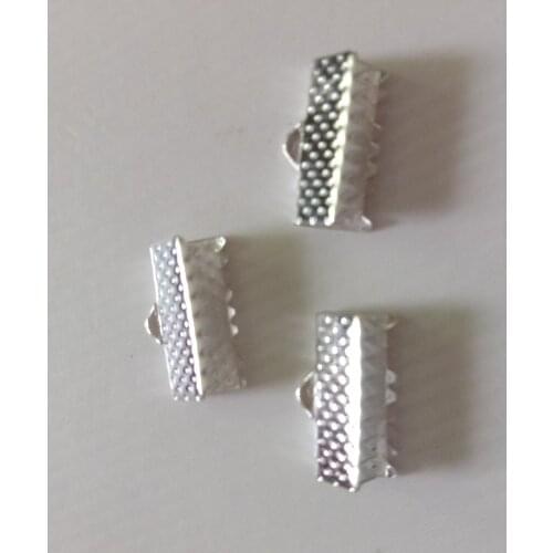 100pcs Metal Crimp Beads Clasp Cord End Clips String Ribbon Leather Clip Foldover Necklace Bracelet Connector For Jewelry Making