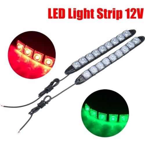 2Pcs/Set 12V LED Signal Navigation Light Strip Waterproof Port Starboard Marine Boat Car Auto Signal Navigation Light Strip