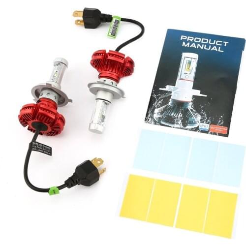 2pcs X3 LED Headlights Conversion Kit IP67 Waterproof 50W 6000LM ZES LED Headlights Light Source 360 Degrees Adjustable Socket