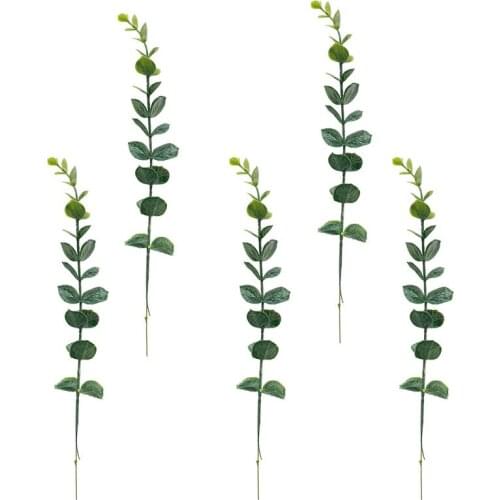 20PCS Artificial Eucalyptus Leaf Fake Foliage Plants Flower Material Accessories Bouquet Filler Wedding Flower Home Decoration