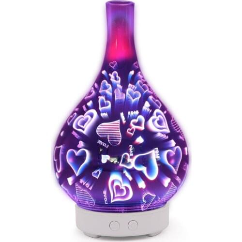 3D-001 glass colorful change magic aromatherapy machine humidifier ultrasonic essential oil atomizer household air purifier