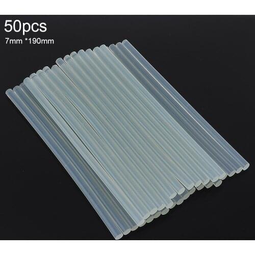 50pcs/set 7mmx190mm Transparent Hot Melt Gun Glue Sticks Gun Adhesive DIY Tools for Hot Melt Glue Gun Repairs Alloy Accessories