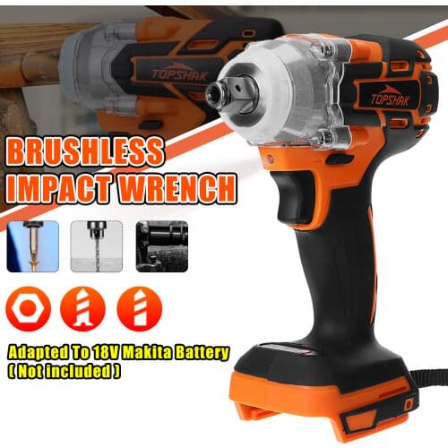 520N.m Brushless Impact Wrench Cordless Electric Screwdriver Stepless Speed Change Switch 18V Hanheld Power Tool For Car Home