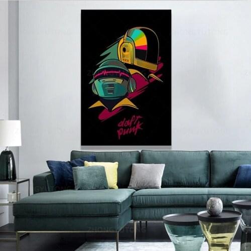 Daft Punk Dorm Room Wall Living Room Bedroom Kitchen Gift Painting Poster Illustration Hanging Pictures Decorate Decoration