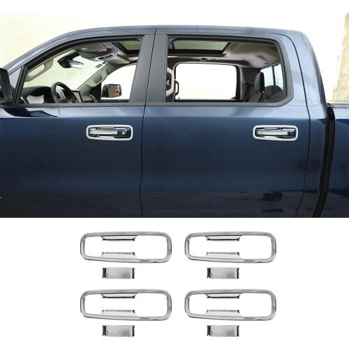 Fit for Dodge Ram 2018-2021 Side Door Handle Bowl Cover Decorative Trim 8PCS Chrome ABS Exterior Car Accessories