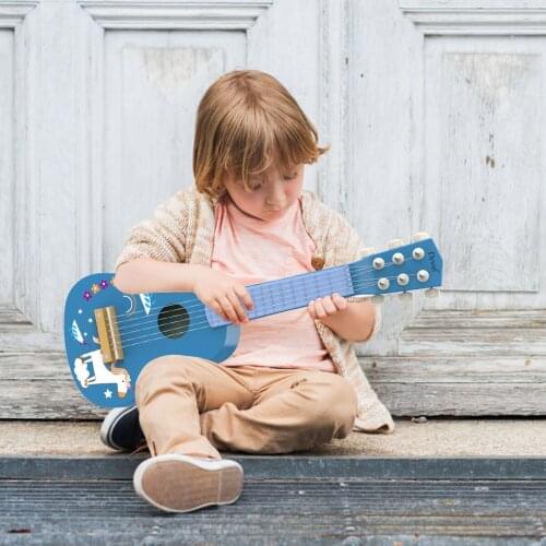 Wooden Play Guitar Kids Guitar Musical Toy Ukulele Educational Learning Guitar Musical Instrument Christmas Gift for Boys Girls