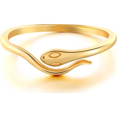 European and American Punk 925 Sterling Silver Snake Open Rings for Women Gold Silver color Wedding Band Ring Fashion Jewelry