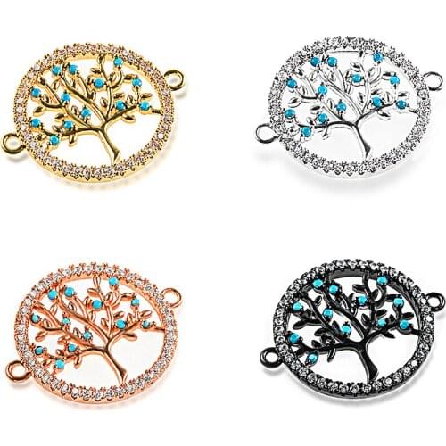 HPXmas Life Tree Collier Copper Steel Charm Connector needlework Bracelet Women jewelry making bracelet accessories C88