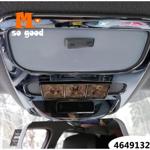ABS Chrome For Renault Captur 2013 14 15 2016 Car interior Sticker Accessories Car front reading Lampshade panel cover trim 1pcs