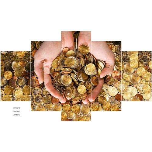 Framless Oil Painting On Canvas Room Decorate 5 Panel Canvas Art Wall Still Life Picture Gift Wealthy Good Toile Art Tableau