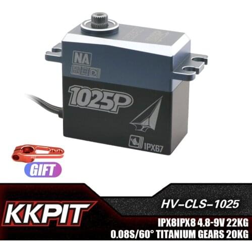 KKPIT HV CLS 1025P metal servo 4.8-9V 180° 0.08sec 22KG high torque IPX67 waterproof servo for 1/10 1/8 RC Crawler Scale