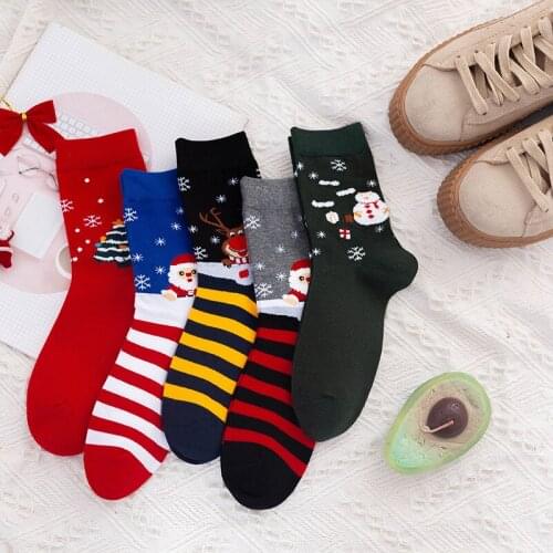 Kawaii Christmas Socks Men Women Personality Trend Hip-Hop Cute In Tube Socks Cartoon Happy Funny Halloween Socks Christmas Gift