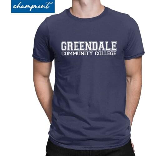 Greendale College Men T Shirts Community Tv Show Abed Troy Vintage Tee Shirt Crew Neck T-Shirts 100% Cotton Gift Idea Tops