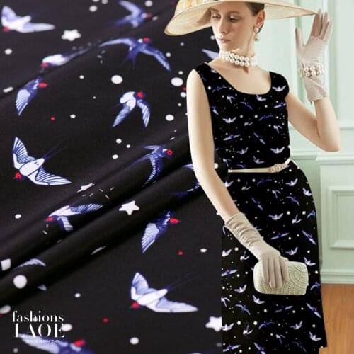 New woodpecker silk crepe de Chine printed fabric 140cm wide 16mm high-end digital printing natural silk dress shirt cloth