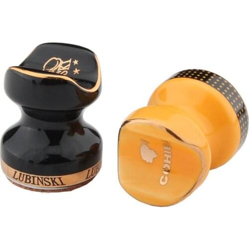 Cohiba Cigar Holder Ceramic 2pcs/lot Portable compact smoke rack Cigar Tray Support Yellow Black port Cuba Spain