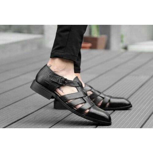 New mens sandals summer fashion man shoes genuine leather casual sandals for men youth wending and breathable shoes