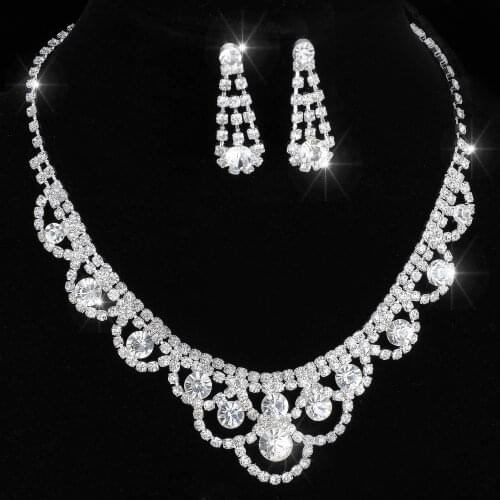 Fashion jewelry earrings/necklace african jewelry set with crystal for women fashion bridal jewelry sets