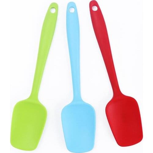 Kapmore 1pc Silicone Spatula Heat Resistant Solid Color Non-Stick Cake Spatula Cream Spatula DIY Baking Tools Accessories
