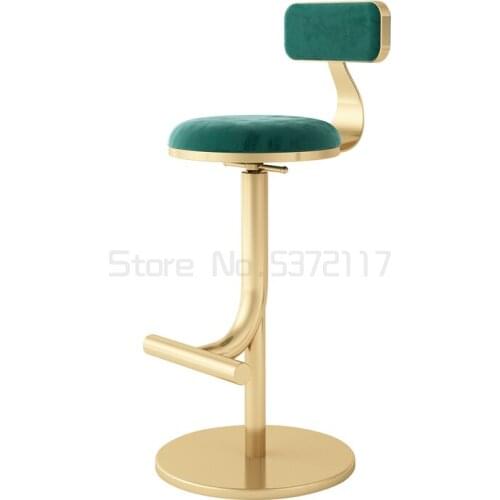 Nordic home lift bar chair photo makeup round stool light luxury rotary backrest high chair