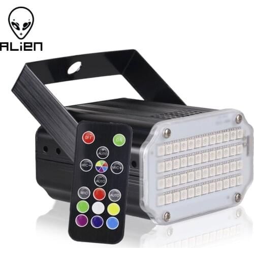 ALIEN 48 LED RGB UV White Strobe Lights Disco DJ Party Holiday Christmas Music Club Sound Activated Flash Stage Lighting Effect