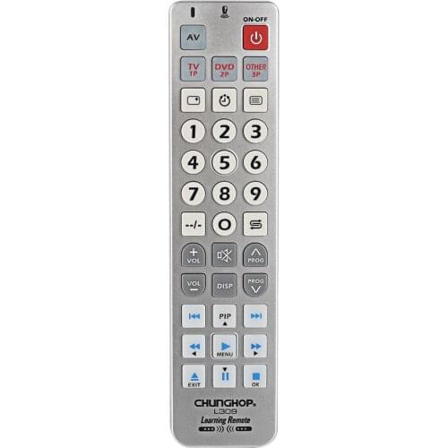 Universal Learning Remote Control Controller Chunghop L309 For TV/SAT/DVD/CBL/DVB-T/AUX BIG Key Large Buttons Copy