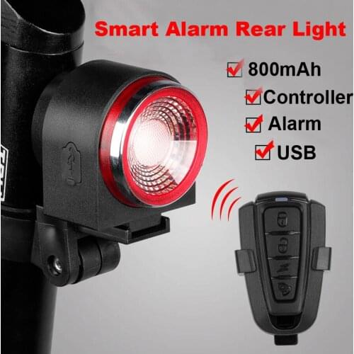 Bicycle Rear Light Warning USB Chargeable Taillight Wireless Remote Control Smart Horn Electric Bell Waterproof Riding Qquipment