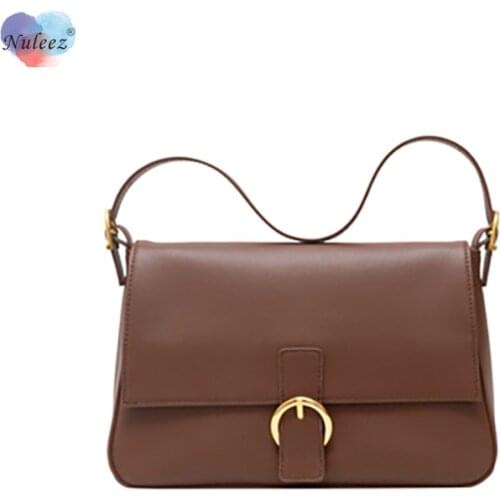 Nuleez Genuine Cowhide Shoulder Bag Women Vintage Style Big Capacity Lady Bag Fashion Big Capacity Wearing