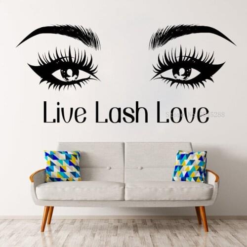 Live Lash Love Wall Decal Window Sticker Beauty Salon Lashes Eyebrows Brows Handmade Beauty Salon Vinyl Decoration Gift LL050