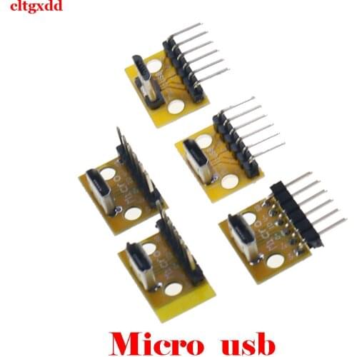 1PCS Vertical Micro USB Micro USB Type C Reel Bend Needle Lengthened Female Male Connector Converter Adapter Breakout Test Board