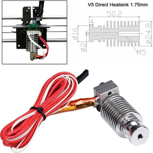 2Pcs New Durable V5 J-Head Hot End 0.4mm/1.75mm Printer Accessories For Anycubic I3 Mega 3D Printer Extruder