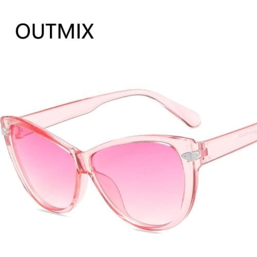 2021 New Fashion Cat Eye Sunglasses Women Luxury Design Eyewear Retro Pink Transparent Lens Sun Glasses for UV400 Female Oculos
