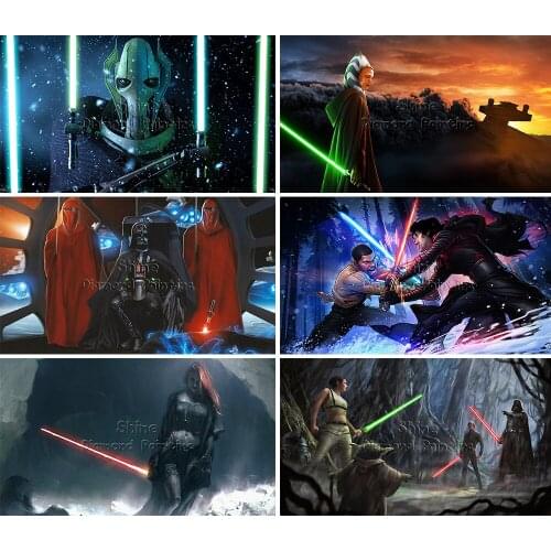 5D DIY Diamond Painting Star Wars Laser Sword Full Square Round Embroidery Cartoon Landscape Cross Stitch Mosaic Home Decor