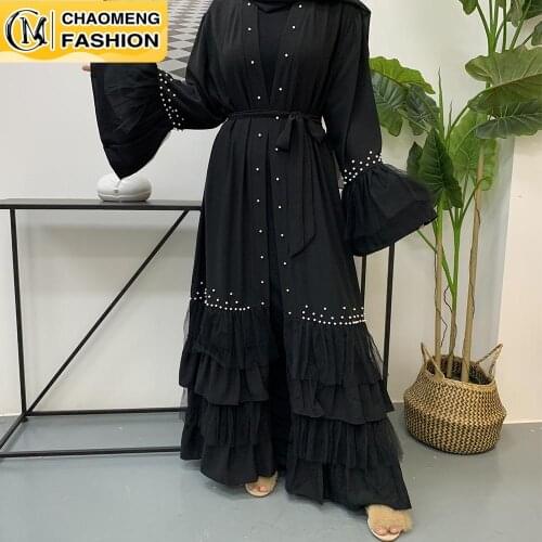 Abaya Dubai Kimono Kaftan Hijab Muslim Dress Robe Beading Designs Elegant Cardigan Women Jilbab Caftan Turkey Islamic Clothing