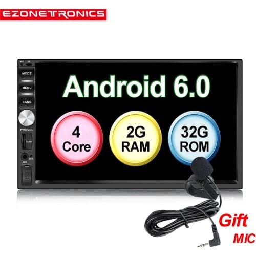 7" Android 6.0 Quad Core 2G+32G Universal Double 2Din Car Audio Stereo Bluetooth GPS Audio Navigation Radio Kits Car Multimedia