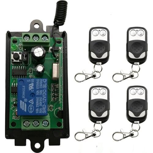 DC 9V 12V 24V 1 CH 1CH Radio Controller RF Wireless Push Remote Control Switch Transmitter+Receiver Garage Door/ window /lamp