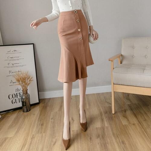 Big Size 4Xl Elegant Korean Women Formal Pencil Skirt Spring Slim Zipper High Waist Skirt Plus Size 5XL OL Office Lady Skirts
