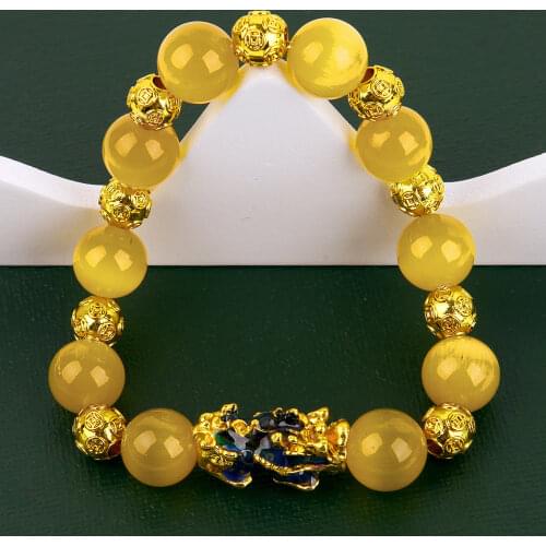 Opal Strand Bracelets Thermochromic Beads Bracelet Pixiu Good Luck Wealth Feng Shui Christian Chain Women Girl Bracelets