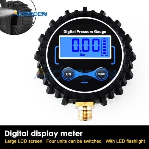 Digital Car EU Tire Air Pressure Inflator Gauge LCD Display LED Backlight Vehicle Tester Inflation Monitoring Manometro