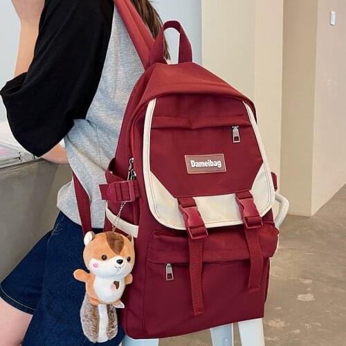 Patchwork Color Women College Student Backpack Large Capacity Travel Rucksack Book Schoolbag For Teenage Girl Boy High Quality