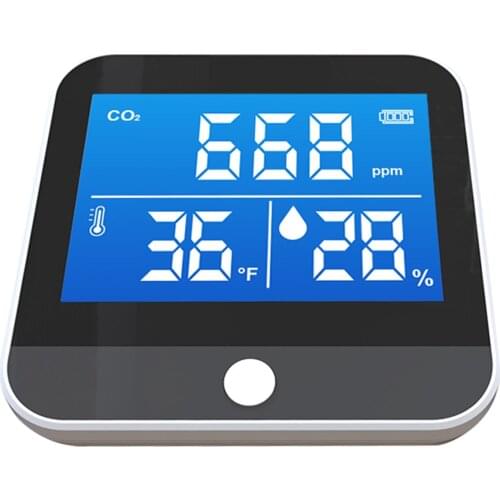 Air Quality Monitor Indoor Home CO2 Meter Carbon Dioxide Detector Temperature Humidity Sensor Real Time Reading CO2 Alarm