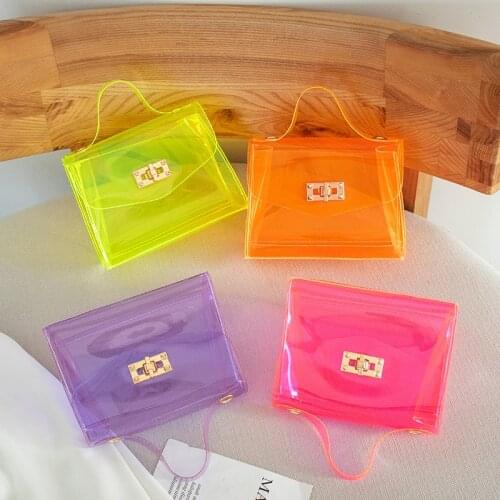 2021 Kids Summer Jelly Bags Woman Mini Cute Clear Bag Hot Chain Transparent Messenger Bags Girls Bolsa Small Handbags